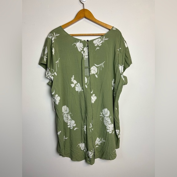 Prescott New York Top Blouse plus Size 2X green Floral Lightweight Comfortable - Picture 2 of 12